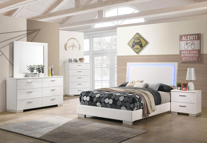 Felicity 5-Piece Set in White High Gloss