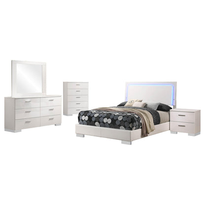Felicity 5-Piece Set in White High Gloss