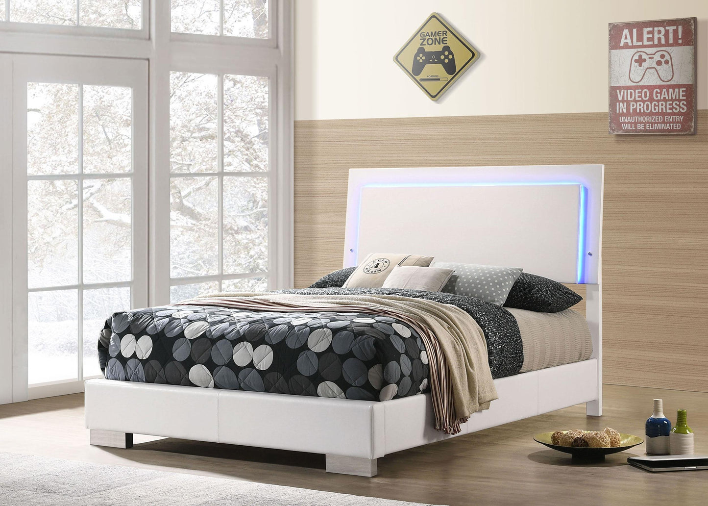 Felicity Full Bed - White High Gloss
