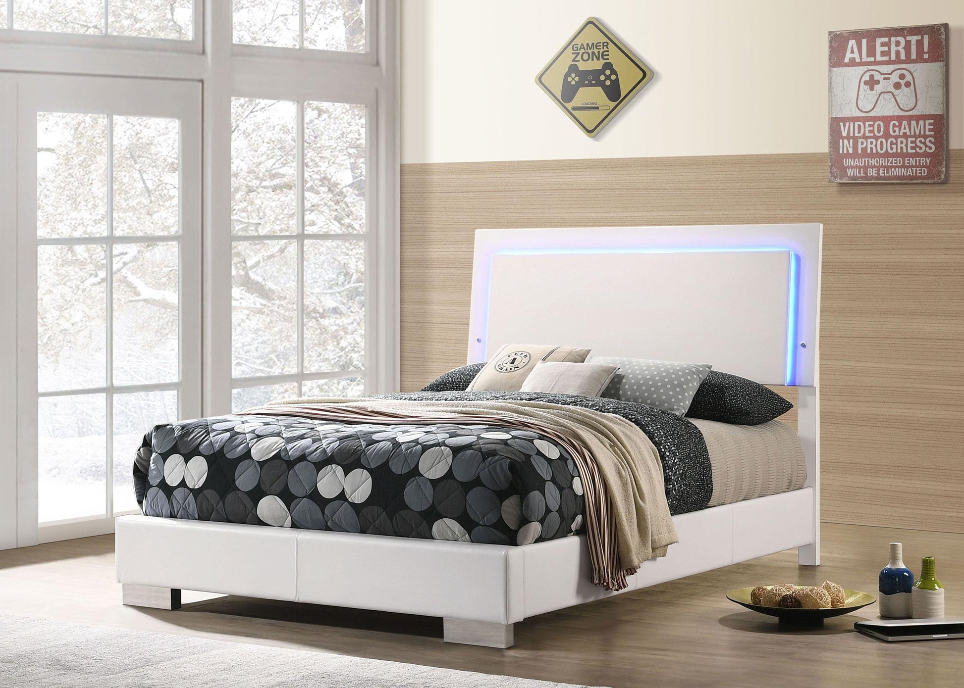 Felicity Full Bed - White High Gloss