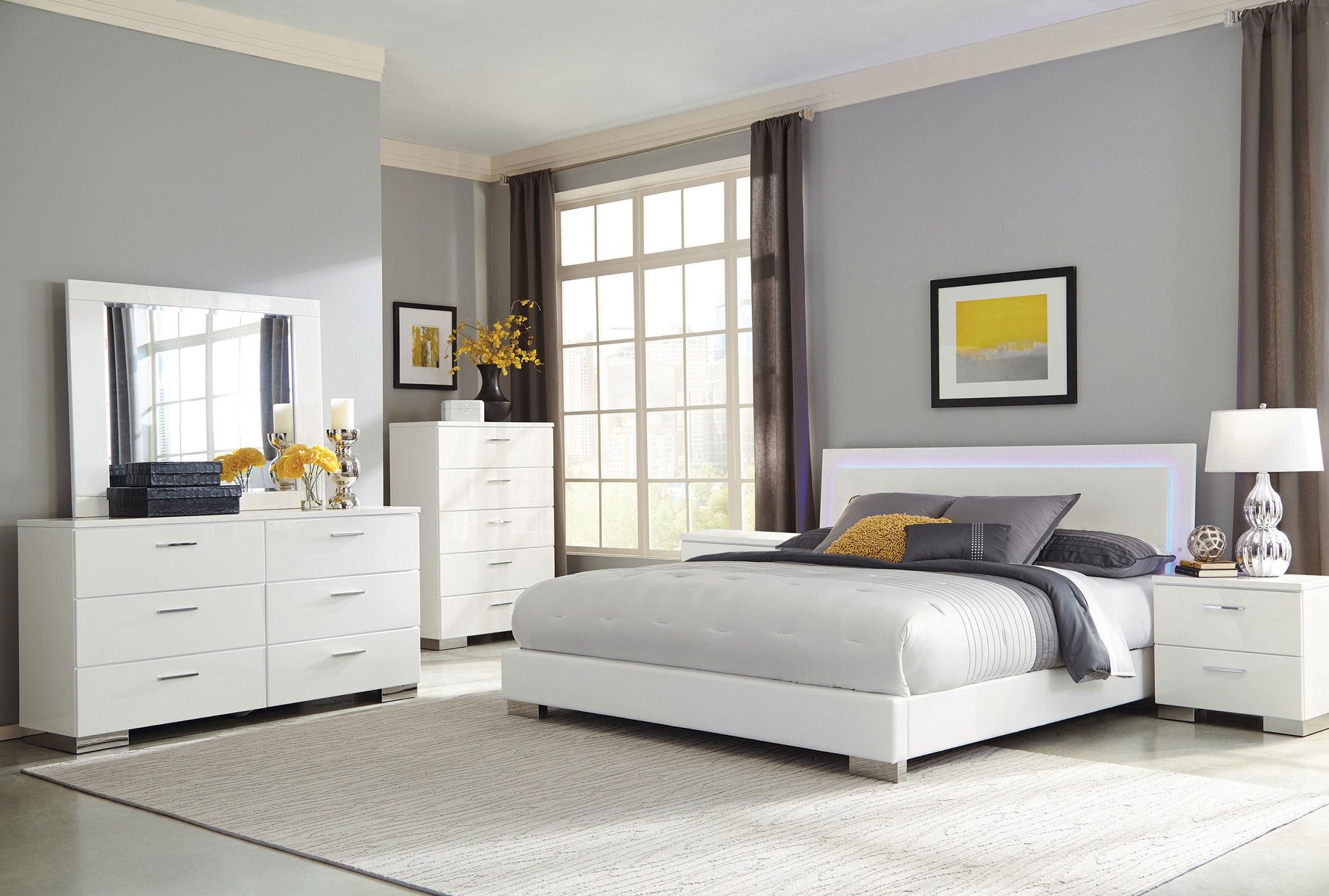 Felicity 6-Piece Set in White High Gloss