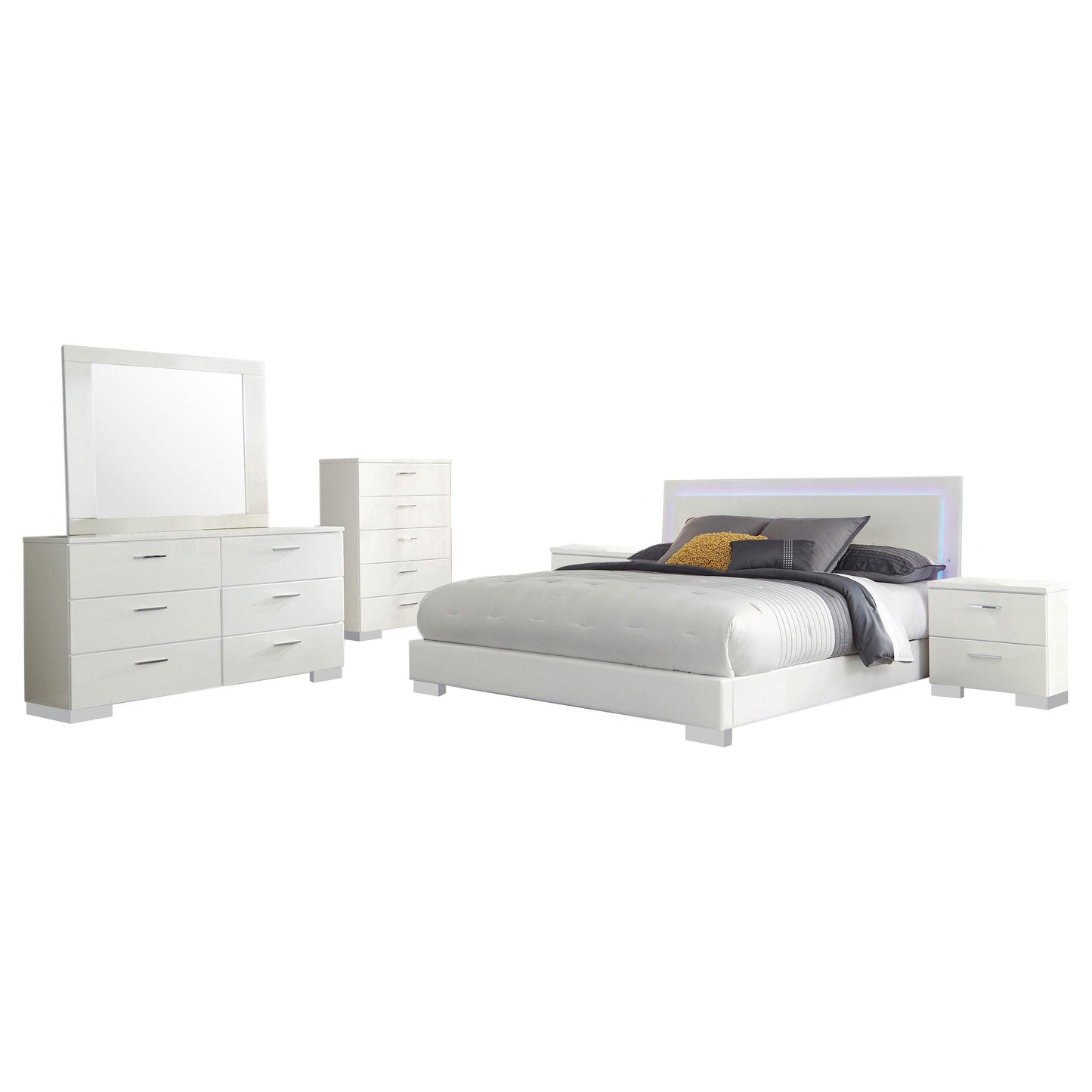 Felicity 6-Piece Set in White High Gloss