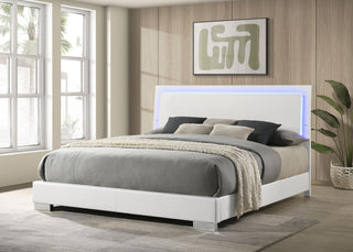 Felicity E King Bed in White High Gloss - Coaster Furniture