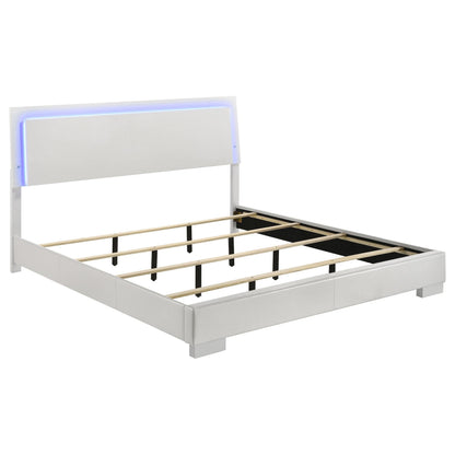 Felicity E King Bed in White High Gloss - Coaster Furniture