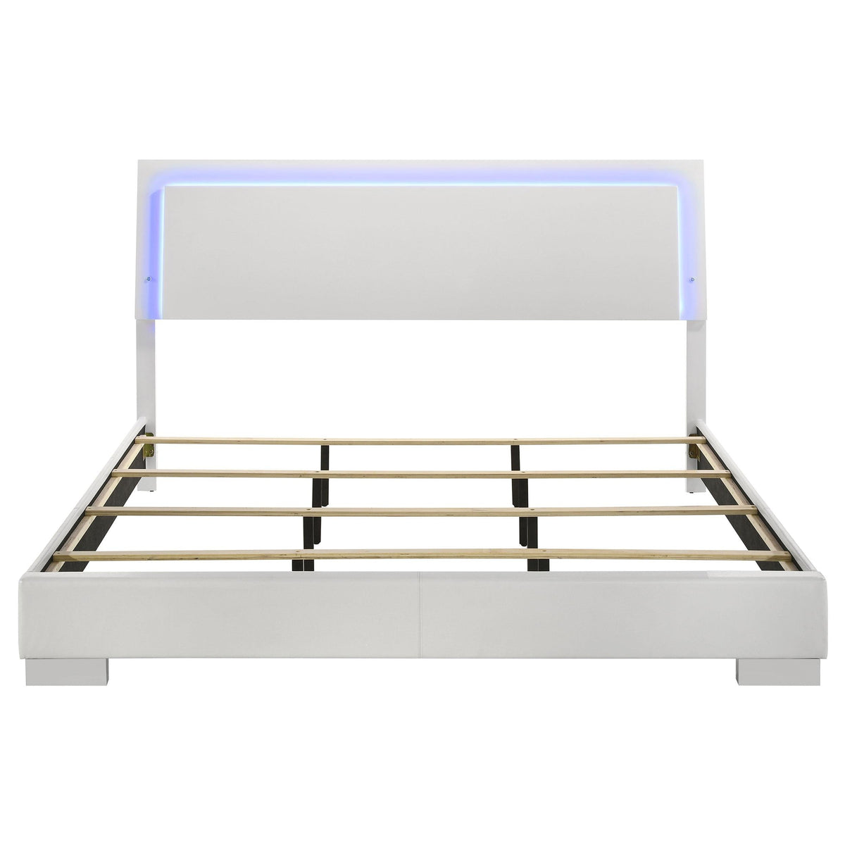 Felicity E King Bed in White High Gloss - Coaster Furniture