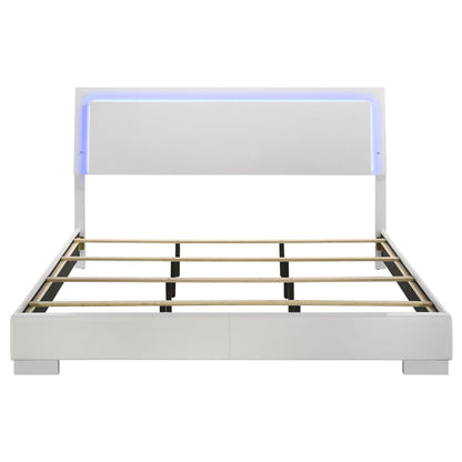 Felicity E King Bed in White High Gloss - Coaster Furniture
