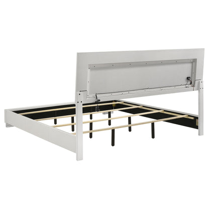 Felicity E King Bed in White High Gloss - Coaster Furniture