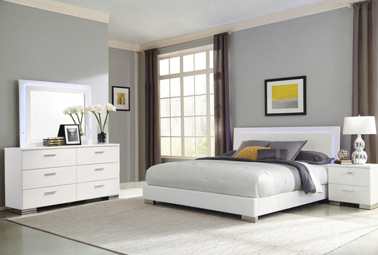 Felicity Queen 4-Piece Set in White High Gloss - Coaster Furniture