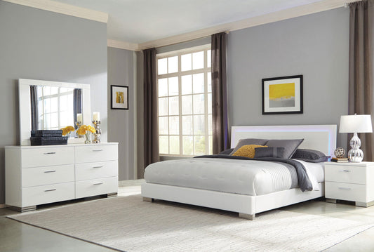 Felicity Queen 4-Piece Set in White High Gloss - Coaster Furniture