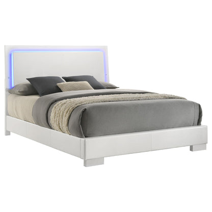 Felicity Queen Bed in White High Gloss - Coaster Furniture