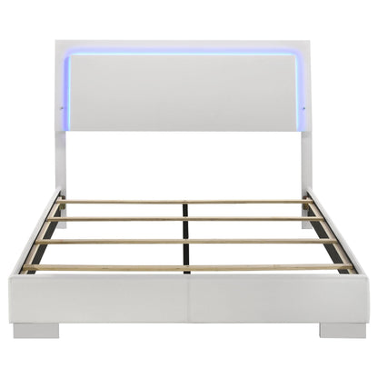 Felicity Queen Bed in White High Gloss - Coaster Furniture