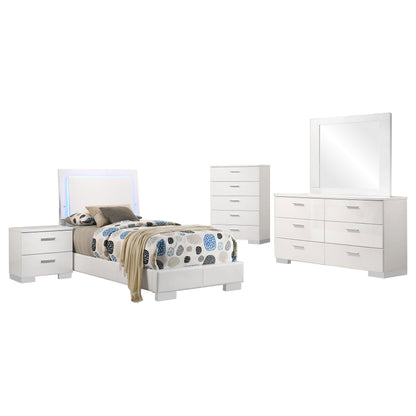 Felicity 5-Piece Set in White High Gloss