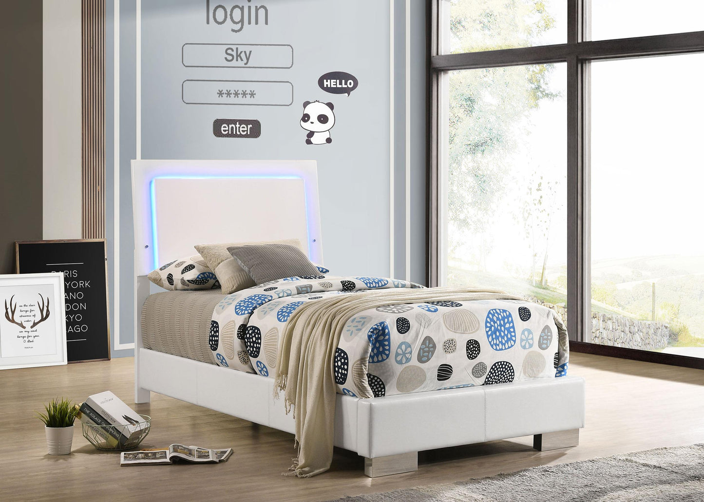 Felicity Twin Bed - White High Gloss