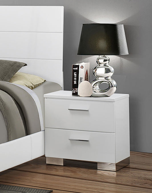 Felicity Nightstand in White High Gloss - Coaster Furniture