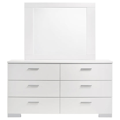 Felicity Dresser With Mirror in White High Gloss - Coaster Furniture