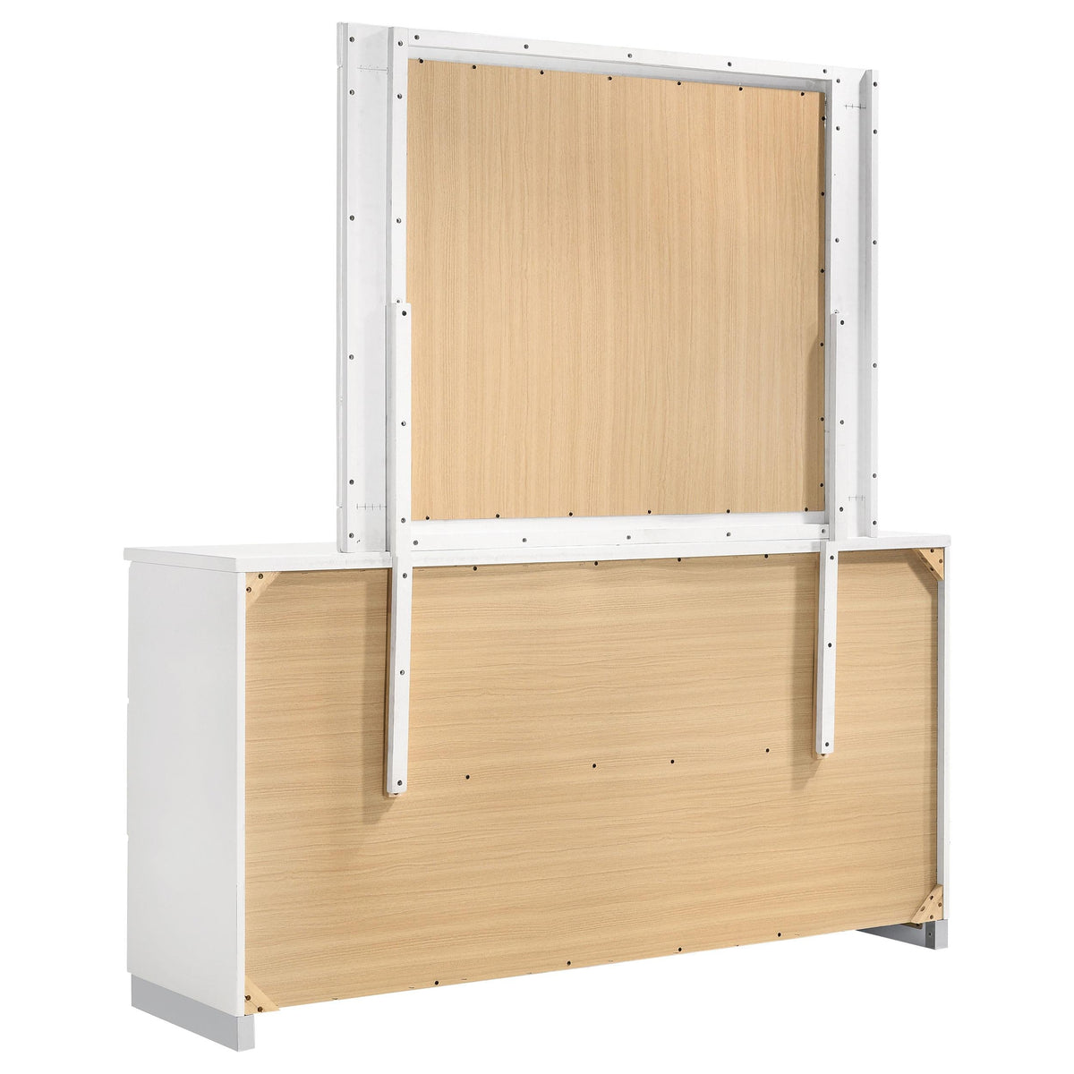 Felicity Dresser With Mirror in White High Gloss - Coaster Furniture