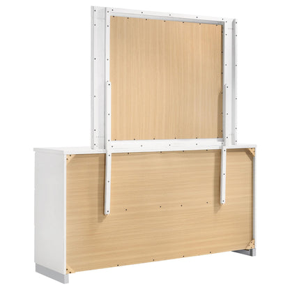 Felicity Dresser With Mirror in White High Gloss - Coaster Furniture