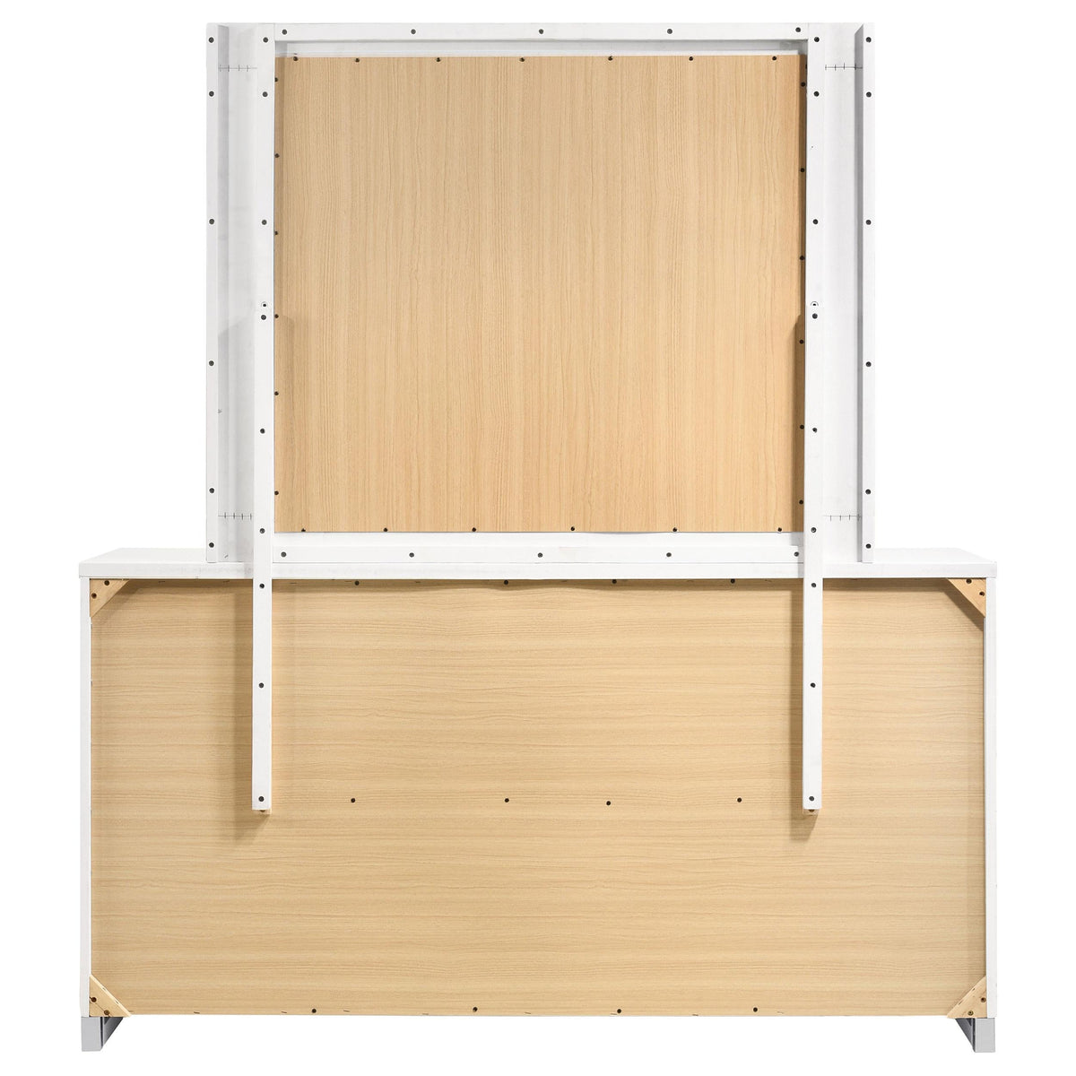 Felicity Dresser With Mirror in White High Gloss - Coaster Furniture