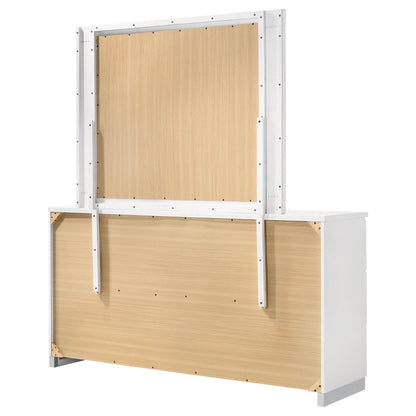 Felicity Dresser With Mirror in White High Gloss - Coaster Furniture