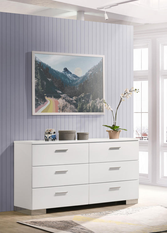 Felicity Dresser in White High Gloss - Coaster Furniture