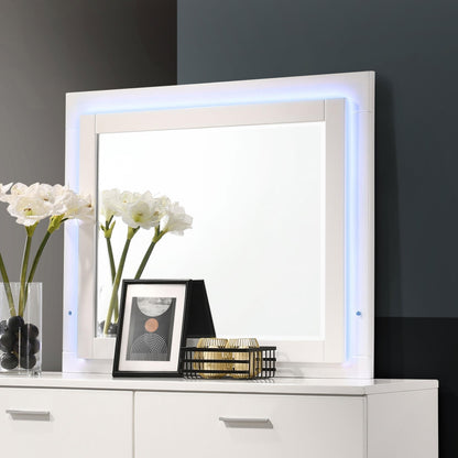 Felicity Dresser Mirror in White High Gloss - Coaster Furniture