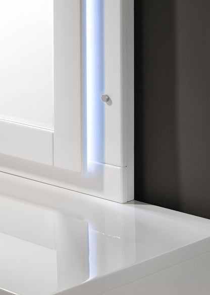 Felicity Dresser Mirror in White High Gloss - Coaster Furniture
