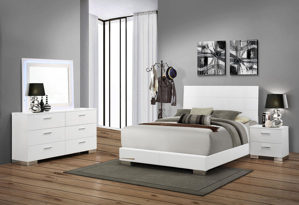 Felicity Dresser Mirror in White High Gloss - Coaster Furniture