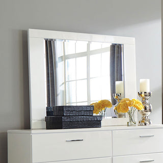 Felicity Dresser Mirror in White High Gloss - Coaster Furniture