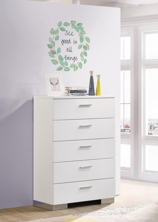 Felicity Chest in White High Gloss - Coaster Furniture