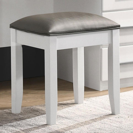 Felicity Vanity Stool in White High Gloss - Coaster Furniture