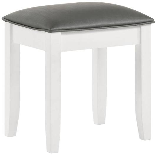 Felicity Vanity Stool in White High Gloss - Coaster Furniture