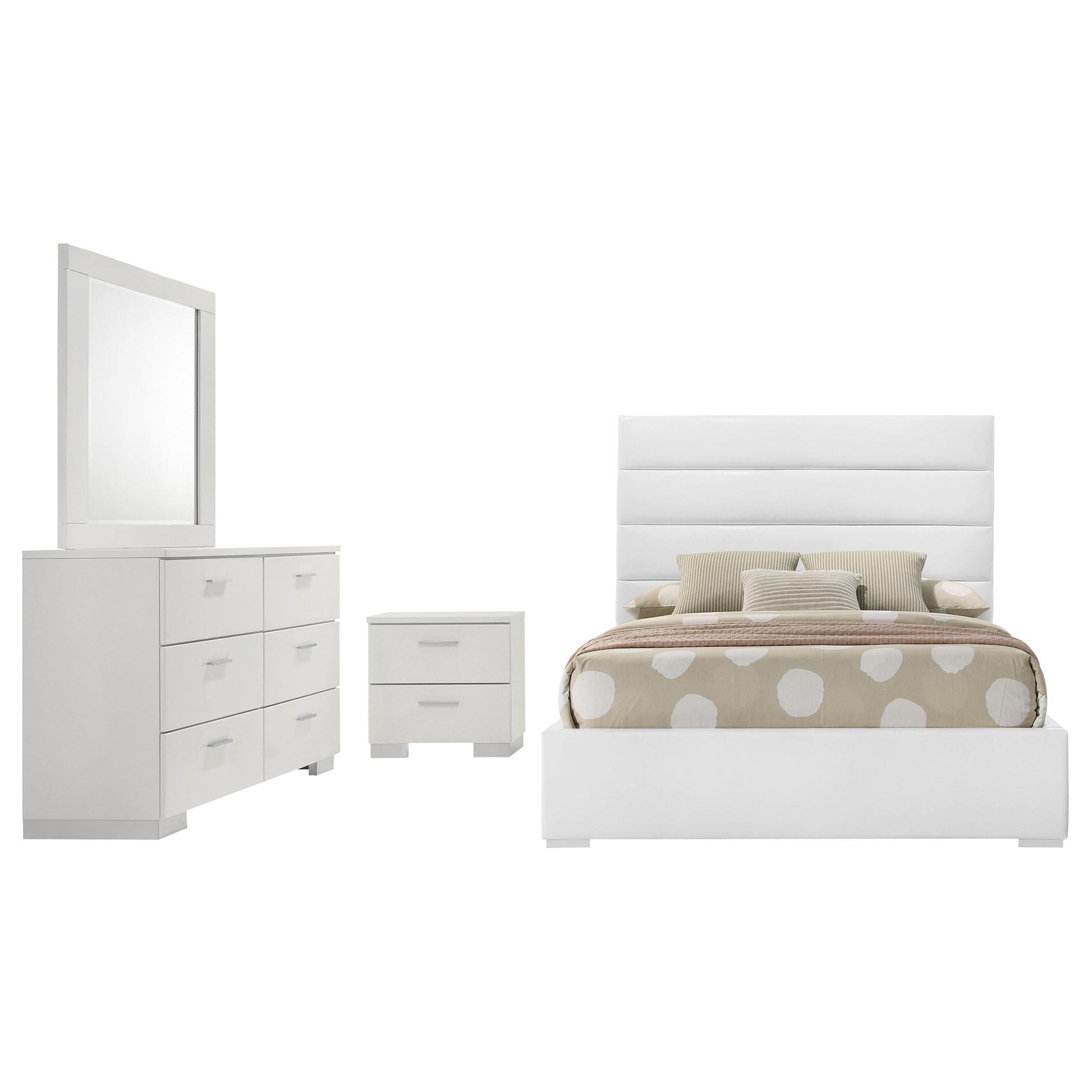 Felicity Full Bed 4-Piece Set - White