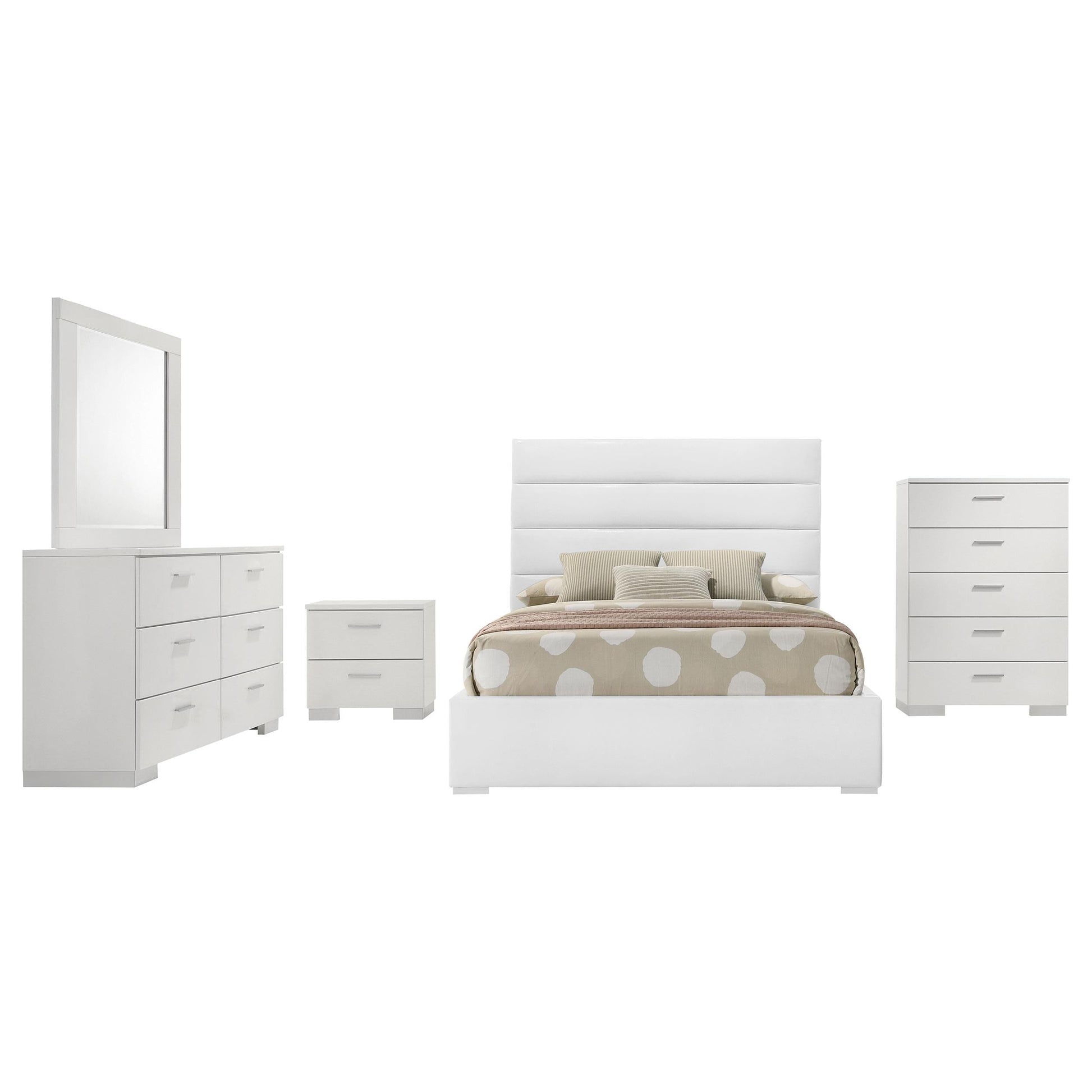 Felicity Full Bed 5-Piece Set - White