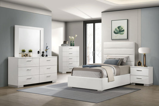 Felicity Twin Bed 5-Piece Set - White