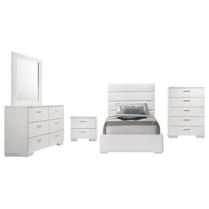Felicity Twin Bed 5-Piece Set - White