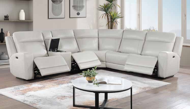 8701 Beige 3 Power Recliner Sectional Living Room Set