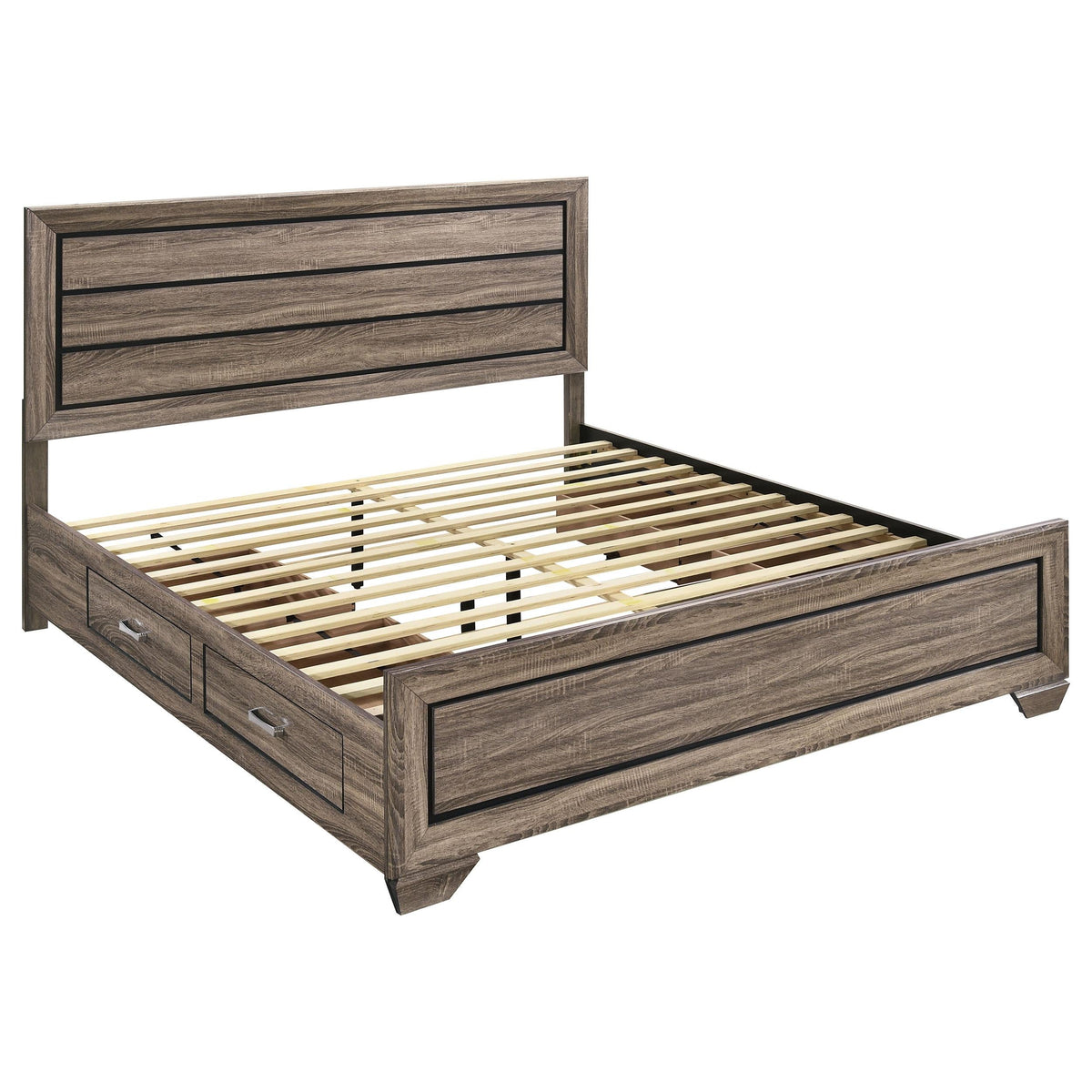 Kauffman E King Bed in Washed Taupe - Coaster Furniture