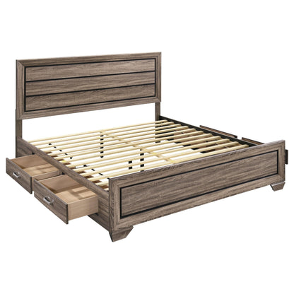Kauffman E King Bed in Washed Taupe - Coaster Furniture