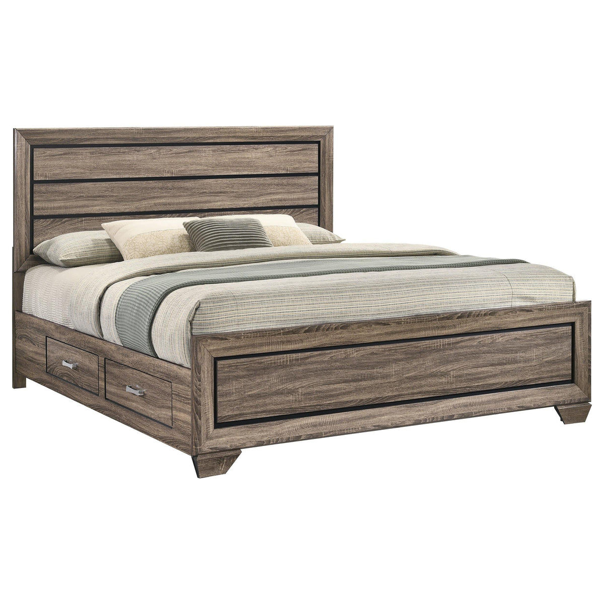 Kauffman E King Bed in Washed Taupe - Coaster Furniture