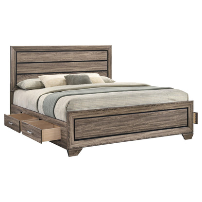 Kauffman E King Bed in Washed Taupe - Coaster Furniture