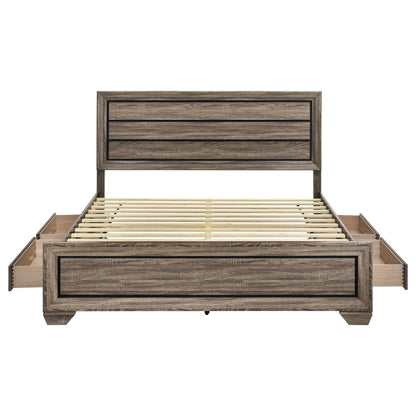 Kauffman E King Bed in Washed Taupe - Coaster Furniture