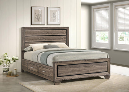 Kauffman Queen Bed in Washed Taupe - Coaster Furniture