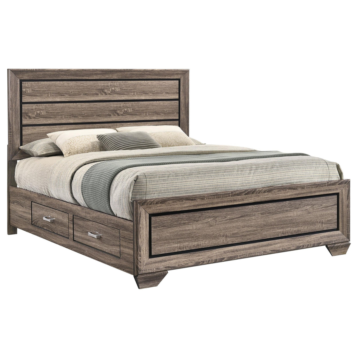 Kauffman Queen Bed in Washed Taupe - Coaster Furniture