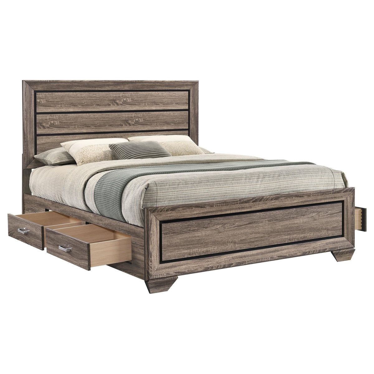 Kauffman Queen Bed in Washed Taupe - Coaster Furniture
