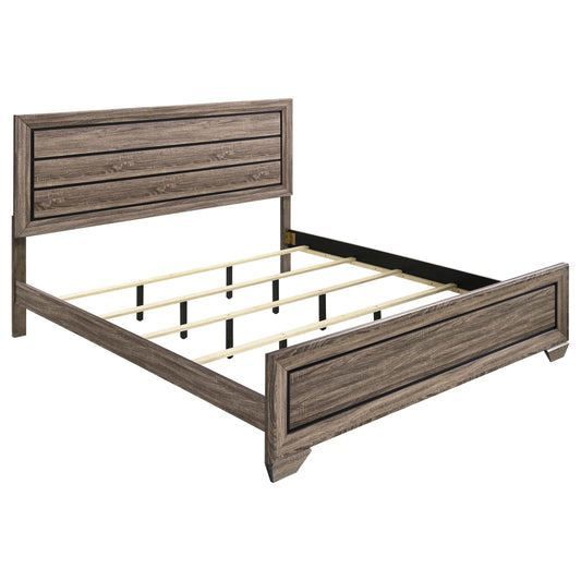 Kauffman E King Bed in Washed Taupe - Coaster Furniture