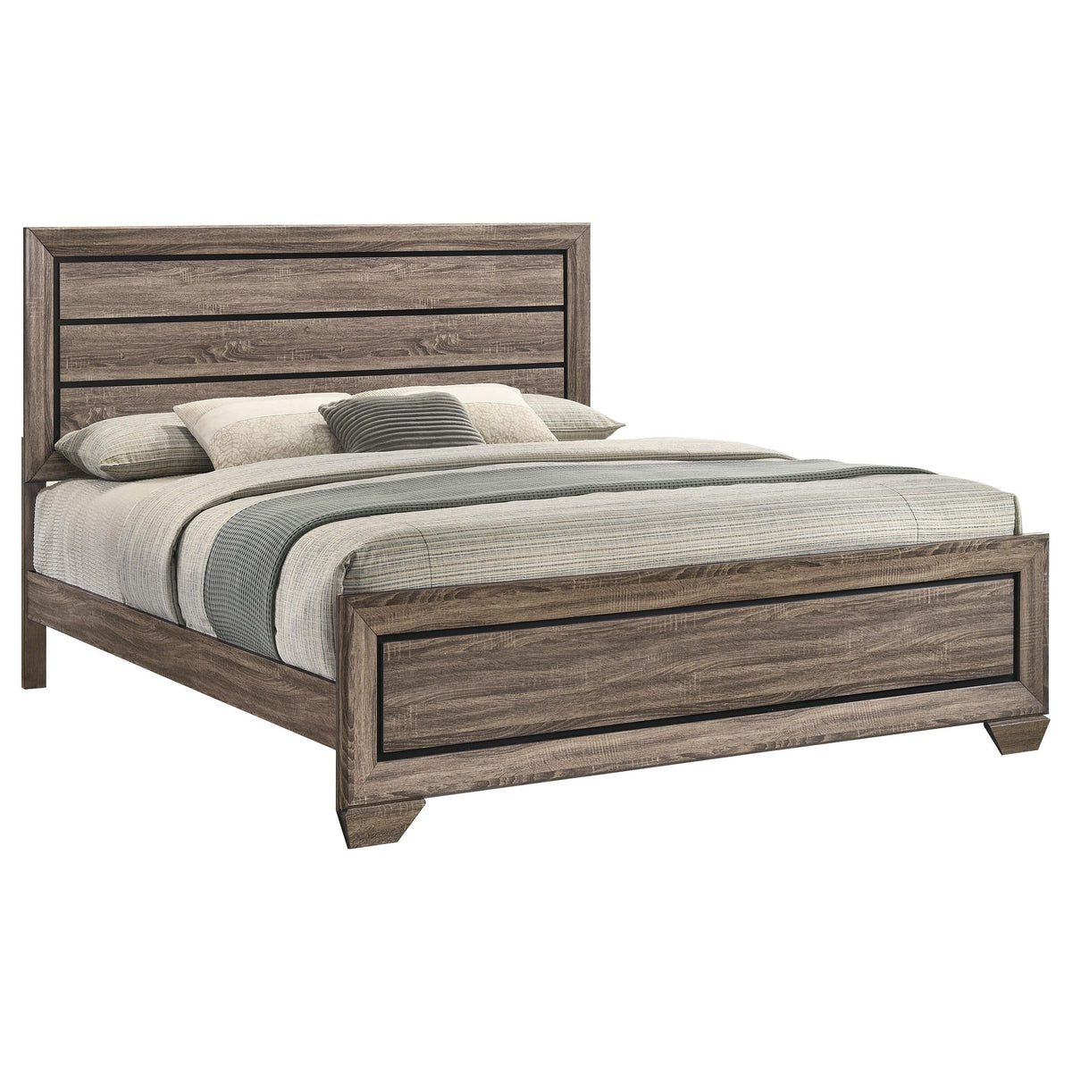 Kauffman E King Bed in Washed Taupe - Coaster Furniture