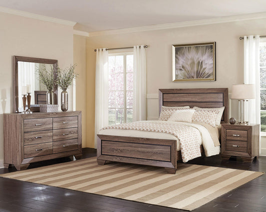 Kauffman Queen Bed 4-Piece Set in Washed Taupe - Coaster Furniture