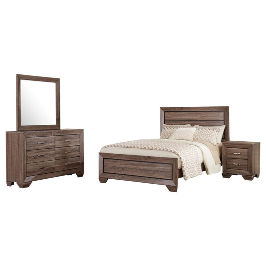 Kauffman Queen Bed 4-Piece Set in Washed Taupe - Coaster Furniture