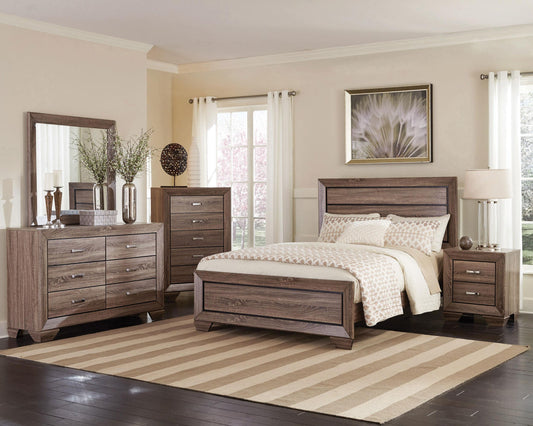 Kauffman Queen Bed 5-Piece Set in Washed Taupe - Coaster Furniture