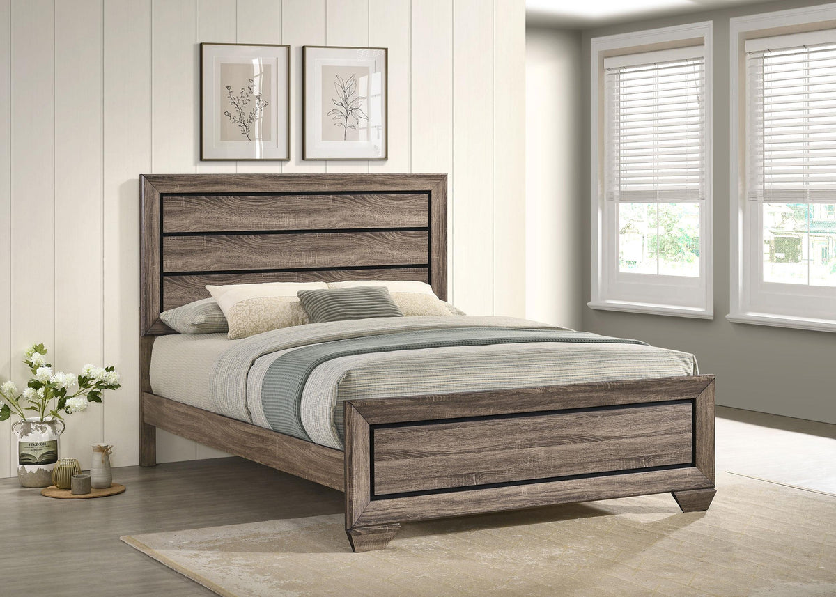Kauffman Queen Bed in Washed Taupe - Coaster Furniture